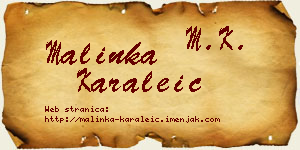 Malinka Karaleić vizit kartica